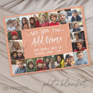 Collage met foto's van oma - tot 20 foto's fleece deken