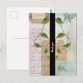 Collage met vintage briefkaart (Voorkant / Achterkant)