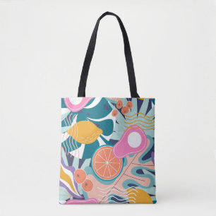Collage modern bloemennaadloos patroon. Moderne ex Draagtas