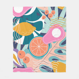 Collage modern bloemennaadloos patroon. Moderne ex Fleece Deken