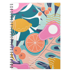 Collage modern bloemennaadloos patroon. Moderne ex Notitieboek