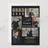 Collage moderne 5 Photos Graduation Invitation (Devant)