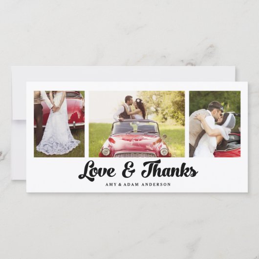 Collage moderne | Carte photo mariage Merci (Devant)