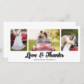 Collage moderne | Carte photo mariage Merci (Devant / Derrière)