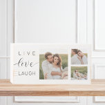 Collage moderne Couple Photo & Live Love Laugh Cad<br><div class="desc">Collage moderne Couple Photo & Live Love Laugh Cadeau</div>