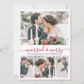 Collage moderne Marié et Joyeuse carte de Noël (Devant)