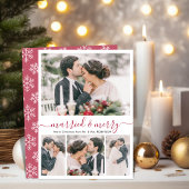 Collage moderne Marié et Joyeuse carte de Noël