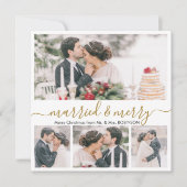 Collage moderne Marié et Joyeuse carte de Noël (Devant)