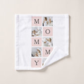 Collage moderne Photo & Pastel Cadeau de maman ros (Gant de toilette)