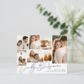 Collage  Multi Photo Save the Date Aankondigingskaart (Staand voorkant)