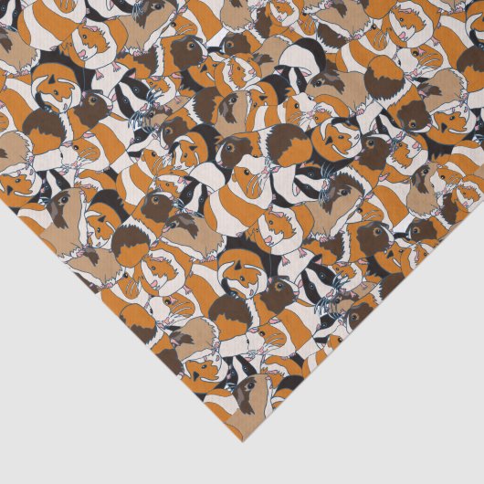 Collage of Guinee Pigs Illustrations Patterned Tissuepapier (Detail)