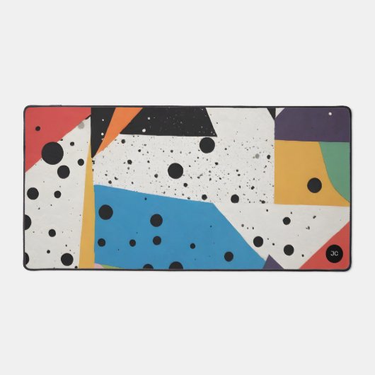 Collage Papier Zwart Stippen Bureaumat (Voorkant)