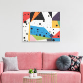 Collage Papier Zwart Stippen Canvas Afdruk (Insitu (Woonkamer))