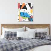 Collage Papier Zwart Stippen Canvas Afdruk (Insitu (Slaapkamer))