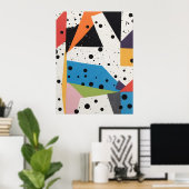 Collage Papier Zwart Stippen Poster (Thuiskantoor)