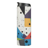 Collage Papier Zwart Stippen Thermosbeker (Geroteerd rechts)