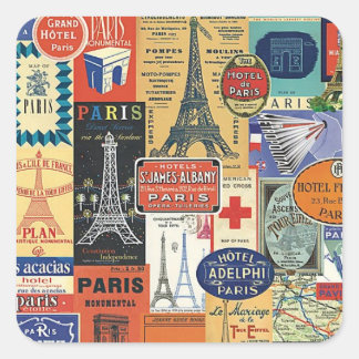 Collage Paris Vierkante Sticker