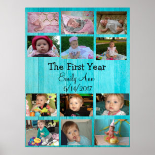 Collage personnalisé de première année Poster phot