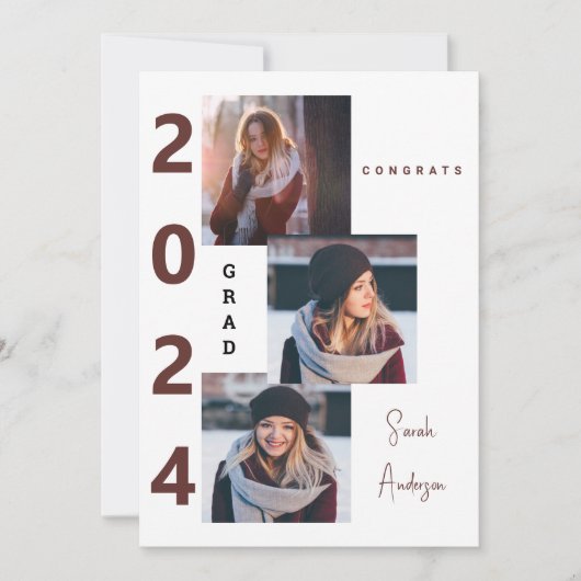 Collage photo 2024 Faire-part de fin d'année en Bo (Devant)
