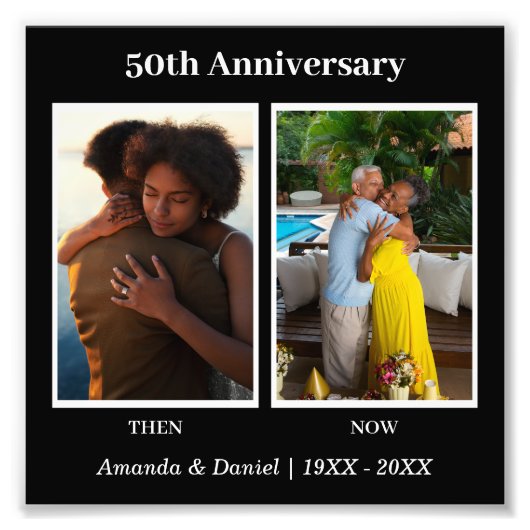 Collage photo anniversaire Noir et Blanc 2 (Devant)