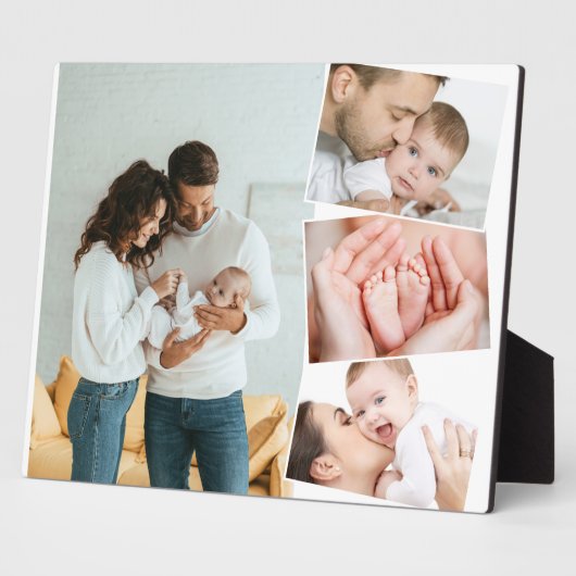 Collage photo bébé avec plaque ZigZag verticale (Côté)