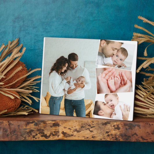 Collage photo bébé avec plaque ZigZag verticale (Côté)