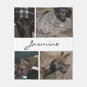 Collage photo blanc | Couverture de chien en polai (Devant)