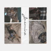 Collage photo blanc | Couverture de chien en polai (Devant (Horizontal))