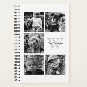 Collage photo blanc et monogramme