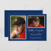 Collage photo bleu et gris 2 -3x5 Grad Faire-part (Devant / Derrière)
