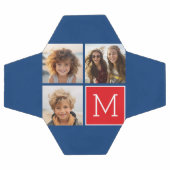 Collage photo bleu et rouge avec Monogramme (Plat)