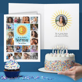 Collage photo bleu jaune Carte d'anniversaire