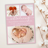 Collage photo Blush Faire-part de naissance fille 