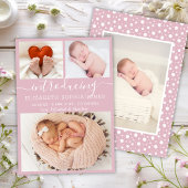 Collage photo Blush Faire-part de naissance fille 
