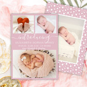 Collage photo Blush Faire-part de naissance fille 