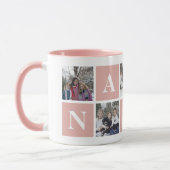 Collage photo cool rose et blanc Nanna Mug (Gauche)
