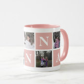 Collage photo cool rose et blanc Nanna Mug (Devant droit)