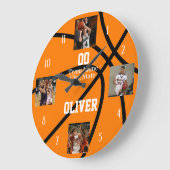 Collage photo de basketball Grande horloge (Angle)