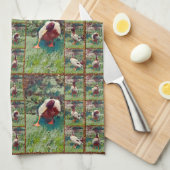 Collage photo de canard, serviette de toilette (Quart Plié)