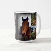 Collage photo de cheval Brown, Mug de café (Devant droit)