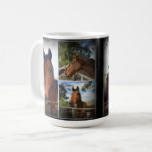 Collage photo de cheval Brown, Mug de café (Devant gauche)