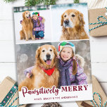 Collage photo de chien de compagnie mignon Joyeux<br><div class="desc">Voici notre nouvelle ligne de cartes de fin de année, parfait pour les familles avec des amis en colère ! Notre collection "Pawsitly Joyeux" présente une variété de designs amusants et festifs qui mettent en valeur vos animaux de compagnie bien-aimés de façon mignonne et ludique. Que vous ayez un chien...</div>