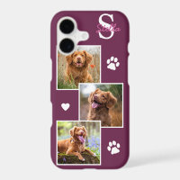 Collage photo de chien Monogramme Magenta Pet