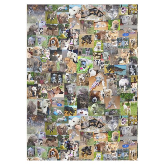 Collage photo de chien, nappe (Devant)