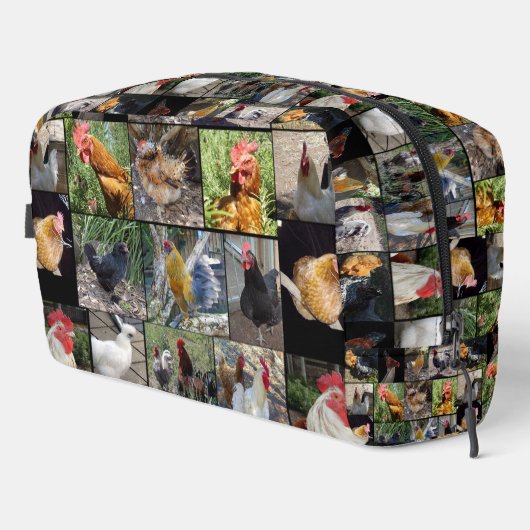 Collage photo de coq de poulet, Sac de toilette (Coin droit)