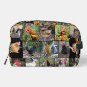 Collage photo de coq de poulet, Sac de toilette (Verso)