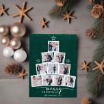 Collage photo de famille de l'arbre de Noël<br><div class="desc">Notre magnifique collection de photos de famille d'arbres de Noël est une façon unique et festive de présenter vos moments de famille chéris cette saison de vacances. Ce design enchanteur comprend un collage de vos photos de famille personnalisées, soigneusement arrangées sur un riche arrière - plan vert pour former la...</div>