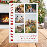 Collage photo de famille minimaliste moderne<br><div class="desc">Joyeuses fêtes ! Envoyez vos souhaits chaleureux à vos amis et à votre famille cette saison de Noël avec une carte de collage photo personnalisable avec une typographie simple et moderne. Personnalisez en ajoutant vos photos, noms, année et autres détails personnalisés. Cette carte de Noël minimale est disponible en d'autres...</div>