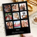 Collage photo de famille monogramme noir 2025<br><div class="desc">Faites votre propre collage photo de famille unique en cadeau pour votre mère, votre femme ou vous-même. Utilisez quatre, 9 de vos photos préférées de votre famille, amis, destination de voyage de rêve ou animal de compagnie! Personnalisez et ajoutez un nom et une année. Le nom est écrit avec un...</div>