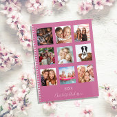 collage photo de famille noir rose nom script 2023